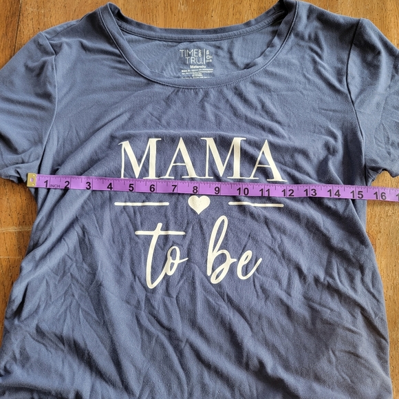 Blue Mama To Be Maternity Shirt - Size Small - Picture 3 of 4